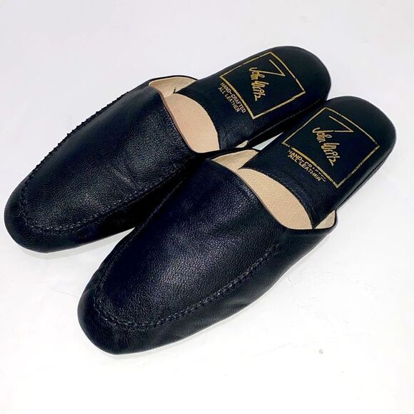 John Weitz Hand Crafted All Leather Men’s Black Slipper Size 14 main image 13